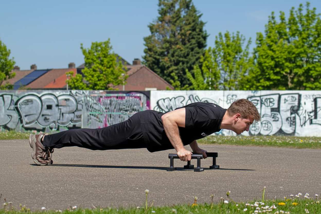 Parallettes Go zwart liggend volledig